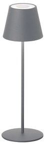 Sivá LED stmievateľná stolová lampa so senzorom pohybu a s kovovým tienidlom (výška 38 cm) Consenza – Fischer &amp; Honsel