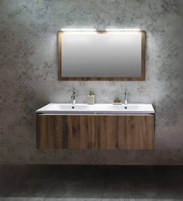 Sapho Sapho, LOREA skrinka s dvojumývadlom 141x46x51,5cm (70+70cm), biela matná, LE070-3131-01