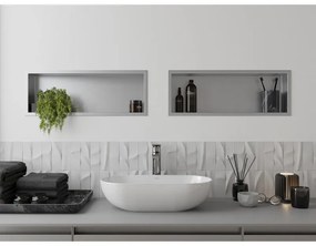 Mexen X-Wall-R, polička na zapustenie na obklad s golierom 60 x 20 cm, oceľová, 1910602010