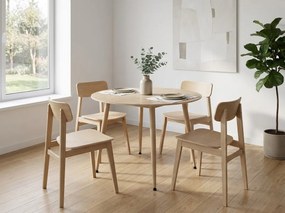 Okrúhly jedálenský stôl NELVO 90 cm, travertín/kašmír