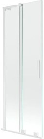 Mexen Velar L, 2-krídlová posuvná vaňová zástena 70 x 150 cm, 8mm číre sklo, biely profil, 896-070-003-01-20