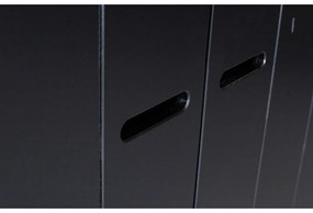 Čierna šatníková skriňa s konštrukciou z borovicového dreva WOOOD Connect, šírka 140 cm