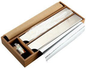 Kesper Rezačka a držiak na alobal, fólie, papier na pečenie - akáciový, 4 priehradky