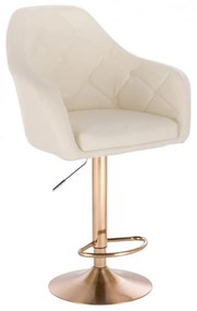 LuxuryForm DESIGN Barová stolička ANDORA na zlatom tanieri - krémová