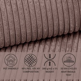 Fialová menčestrová rozkladacia/s úložným priestorom rohová pohovka (ľavý roh/do L) Tonga – Maison de Rêve