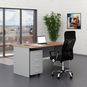 Zostava kancelárskeho nábytku SimpleOffice 1, 160 cm, sivá / orech vlašský