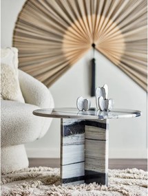 Čierno-biely mramorový okrúhly konferenčný stolík ø 61 cm Rosito – Bloomingville