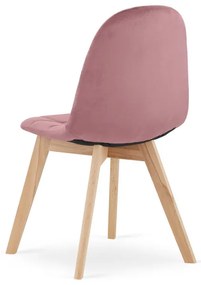 Set dvoch jedálenských stoličiek BORA zamatové ružové (2ks)