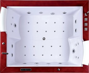 Terra Hydromasážna vírivá vaňa Diablo 666 180x150, biela s ohrevom vody