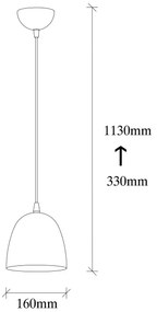 Závesné svietidlo na lane TATTOO 1xE27/40W/230V pr. 16 cm čierne