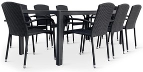 Záhradný jedálenský set Viking XL 190cm + 8x ratanová stolička Roma