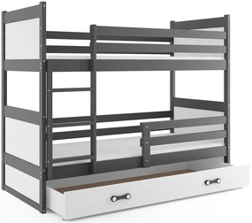 Detská poschodová posteľ RICO | sivá 90 x 200 cm Farba: Biela