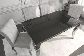 Vintino Jedálenský stôl ORVEX 150 × 90 cm – čierne sklo / chróm