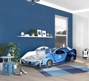 Detská posteľ auto STUART 180x90 cm - modrá (15)