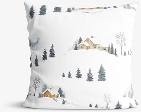 Goldea vianočná dekoračná obliečka na vankúš - zimná krajina 40 x 40 cm