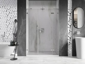 Mexen Lunar, pravé otočné sprchové dvere 155 cm, 8mm číre sklo, oceľový profil, 834S-155-050-97-00-P
