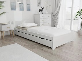 Posteľ IKAROS 80 x 200 cm, biela Rošt: Bez roštu, Matrac: Matrac Coco Maxi 20 cm