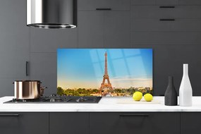 Sklenený obklad Do kuchyne Eiffelová veža paríž 125x50 cm