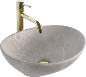 Keramické umývadlo na dosku REA SOFIA BEIGE 41x34,5 cm, mramor