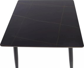 Jedálenský stôl Rion 80 cm keramika čierny mramor/čierny