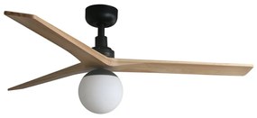 FARO 34283-11L - Stropný ventilátor KLIM M 1xE27/15W/230V borovica/čierna + DO