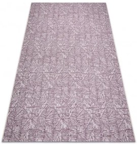 Koberec SIZAL COLOR 47373260 Línie, trojuholníky, jodelka - slivka / béžový