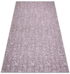 Koberec SIZAL COLOR 47373260 Línie, trojuholníky, jodelka - slivka / béžový