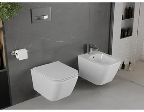 Mexen Madox, Rimless závesná wc misa 515x365x350 mm s pomaly padajúcim sedátkom SLIM z duroplastu, biela, 30154000