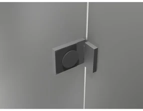 Mexen Lunar, výklopný sprchový kút pravý 80 x 80 cm, 8mm číre sklo, grafitový profil, 834-080-080-95-00-P