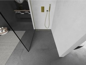 Mexen Kioto sprchová zástena 70x200 cm 8 mm, zlatý profil, sklo čierny rám, 800-070-101-50-70