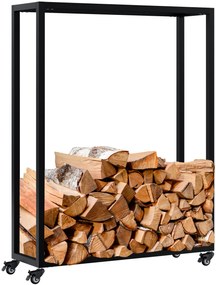 Stojan na drevo Hilta 25x80x100 cm - čierna