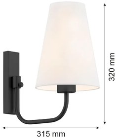 Argon 8376 - Nástenná lampa SAFIANO 1xE27/15W/230V čierna