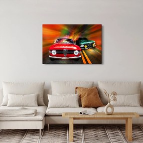 Obraz - Retro závodné autá (90x60 cm)