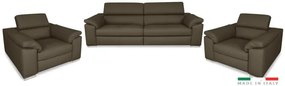 Moderná kožená sedacia súprava LOREN II 3+1+1, sv. hnedá (romana - 2029 nut brown)