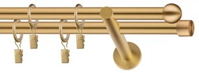 Dekorstudio Garniža dvojradová Guľa zlatá 19mm Dĺžka: 460cm, Typ uchytenia: Držiak dvojitý otvorený, Typ príslušenstva: Bez príslušenstva