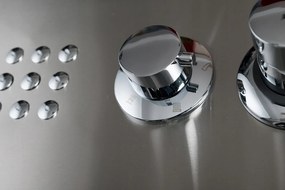 Sprchový panel PIOGGIA 2 5v1 - s výtokom do vane a policou - chrómový matný