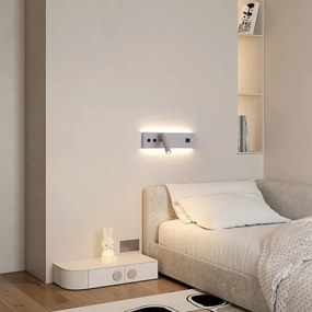 Brilagi-LED Nástenné bodové svietidlo s USB portom NOCTIS LED/3W/230V+LED/9W béžové
