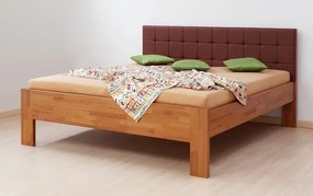 BMB DENERYS PARADISE - masívna dubová posteľ 120 x 200 cm, dub masív + čalúnené čelo