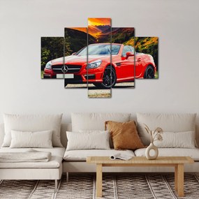Obraz - červený Mercedes (150x105 cm)