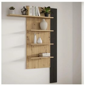 Nástenná polica INAR dub/čierna