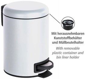 Biely odpadkový kôš Wenko Leman, 3 l