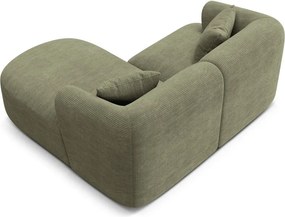 Zelená menčestrová rohová pohovka (pravý roh/s leňoškou) Campi – Cosmopolitan Design