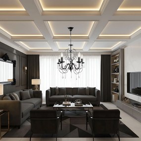 Toolight Toolight, stropné svietidlo 5xE14, EBT010-5CP, čierna, OSW-01245