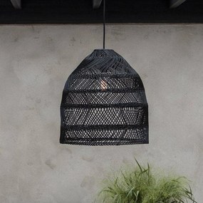 PR Home Maja závesná lampa ratan čierna, Ø 53 cm