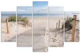 Obraz na plátně pětidílný Pláž Moře - 100x70 cm
