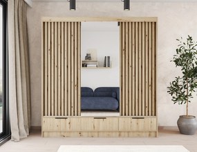 Šatní skříň Voodi se zrcadlem 180 cm dub Artisan