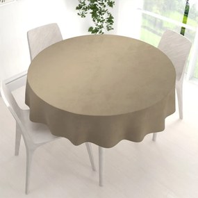 Biante Zamatový okrúhly obrus Velvet Premium SVP-026 Kávovo béžový Ø 110 cm