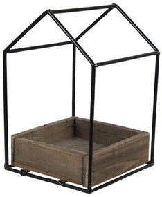 Kovová polička na kvety v tvare domčeka - 15*15*23 cm