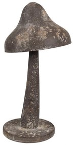 Šedá plechová dekorace houba - Ø 14*27 cm
