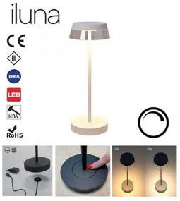 Redo 90306 - LED Stmievateľná stolná lampa ILUNA LED/2,5W/5V 3000 mAh IP65 biela